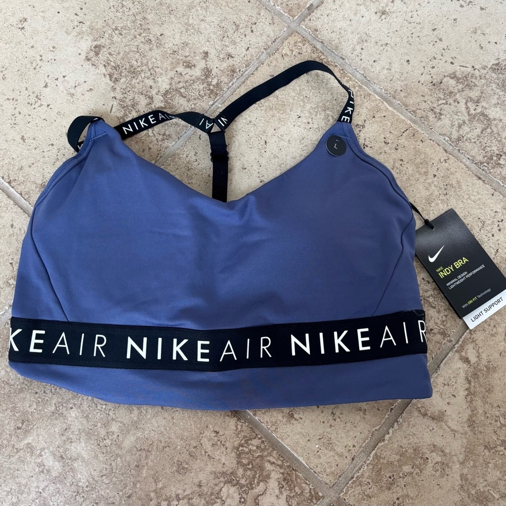 Nike Blue Sports Bra Racerback Moisture-Wicking